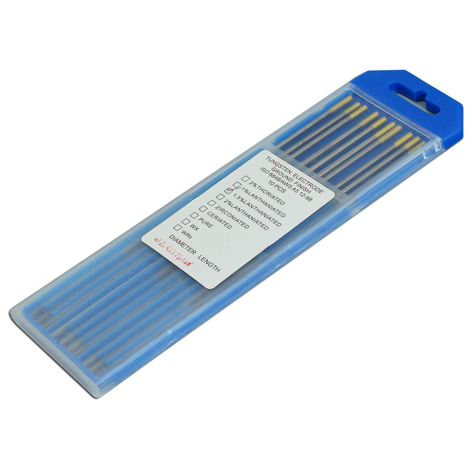 RIVERWELD TIG Welding Tungsten Electrode 1.5% Lanthanated WL15 Gold Tips 2.4mm x 175mm Pack of 10