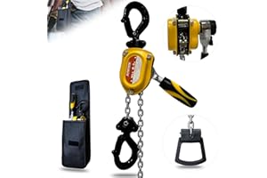 KITUYOTO Mini Chain Hoist 1/2 Ton(1100lbs)-Manual Lever Chain Hoist 5Ft Lift with Safety Hooks|Miniature Come Along Winch Heavy Duty Puller Workshop|Portable Ratchet G80 Chain Fall Hoist for Garages