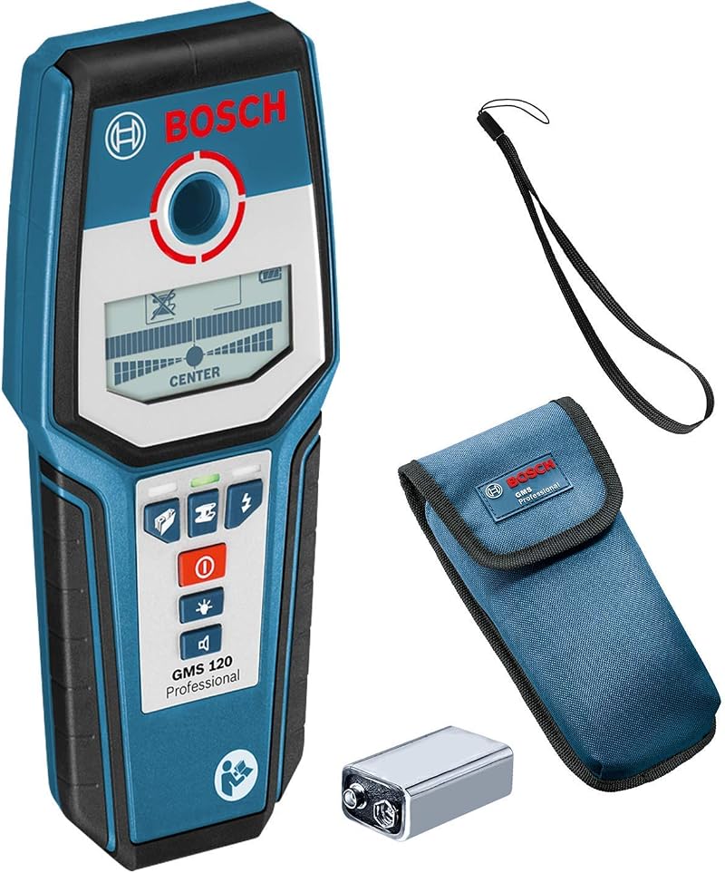 Bosch Professional GMS 120 Stud Finder Metal Live Cable Detector 38-120mm Depth