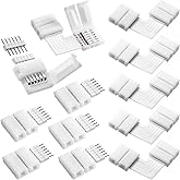 Honoson 12 Pieces 6 Pins LED Strip Connectors Set l Shape LED Strip Light Connectors 12 mm Solderless Connector