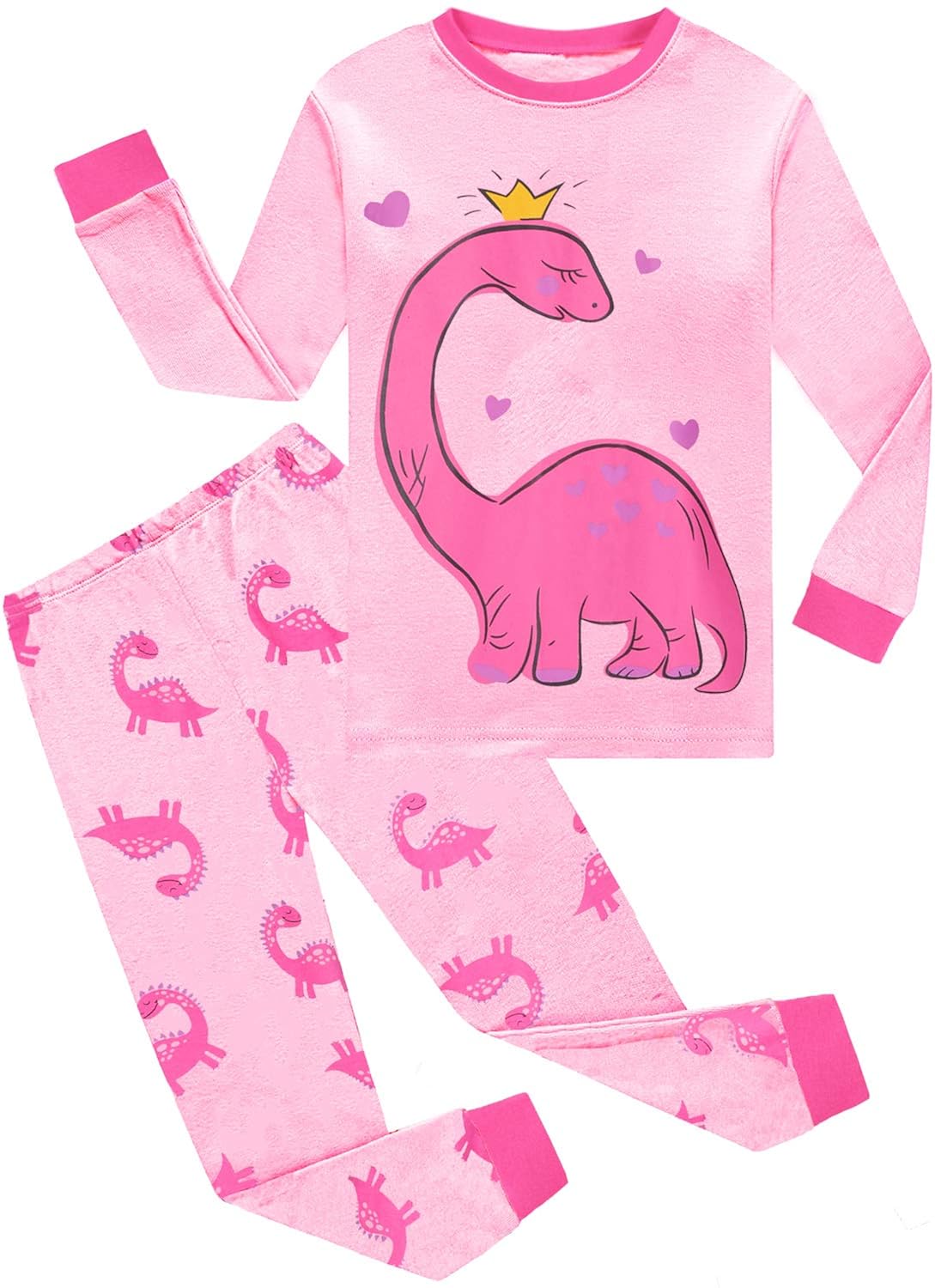 Buy Toddler Girls Pajamas Dinosaur Print Long Sleeve Cotton Sleepwears