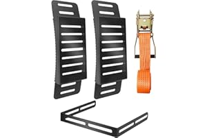KRYSOLAD 2 Pcs Spare Tire Mount EZ Rack Kit with Ratchet Strap and Traction Boads Bracket, Steel, Fit for All Tire Sizes