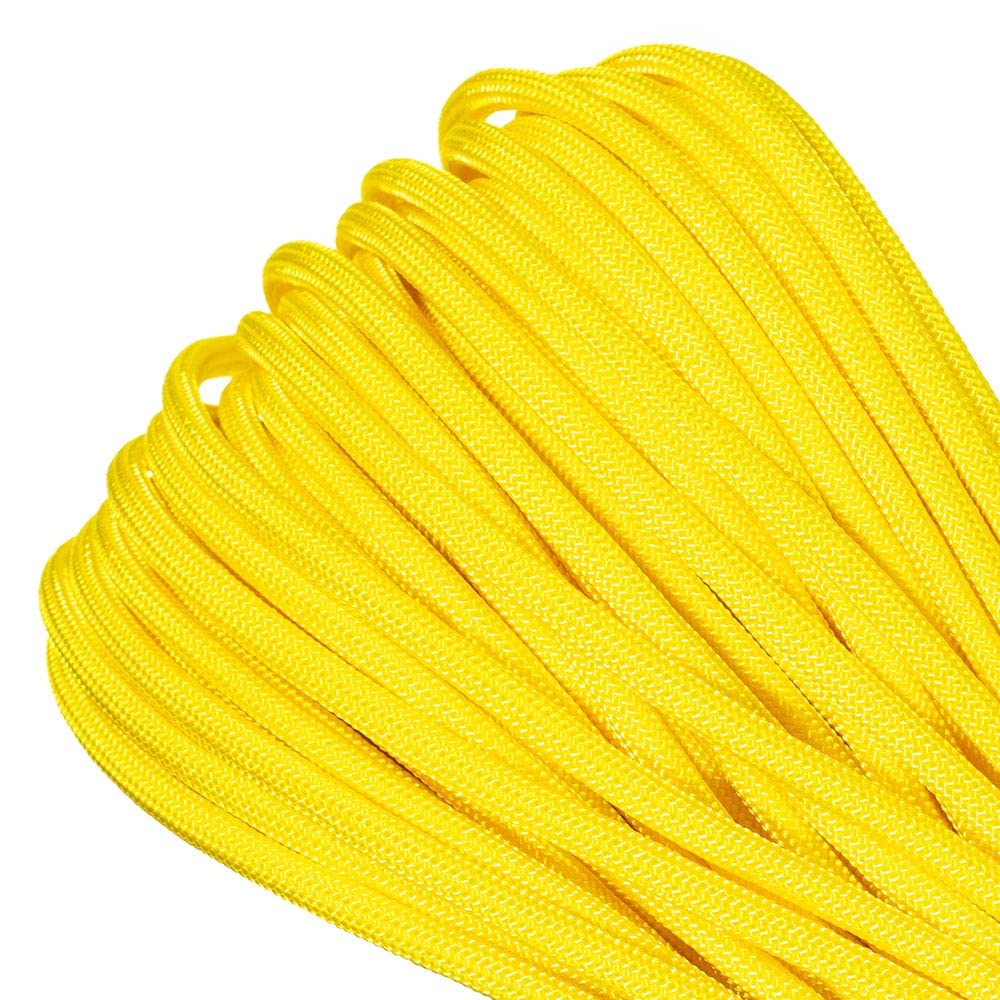PARACORD PLANET 25 feet Mil-Spec Commercial Grade 550lb Type III Nylon Paracord Yellow