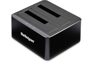 StarTech.com Dual-Bay USB 3.0 to SATA Hard Drive Docking Station, USB Hard Drive Dock, External 2.5/3.5" SATA I/II/III, SSD/H