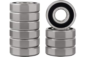 XiKe 10 Pcs 6305-2RS Double Rubber Seal Bearings 25x62x17mm, Pre-Lubricated and Stable Performance and Cost Effective, Deep Groove Ball Bearings.