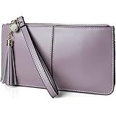 befen Genuine Leather Wristlet Clutch for Women Ultra-Slim Ladies Credit Card Holder Wallet Purses with RFID Protection