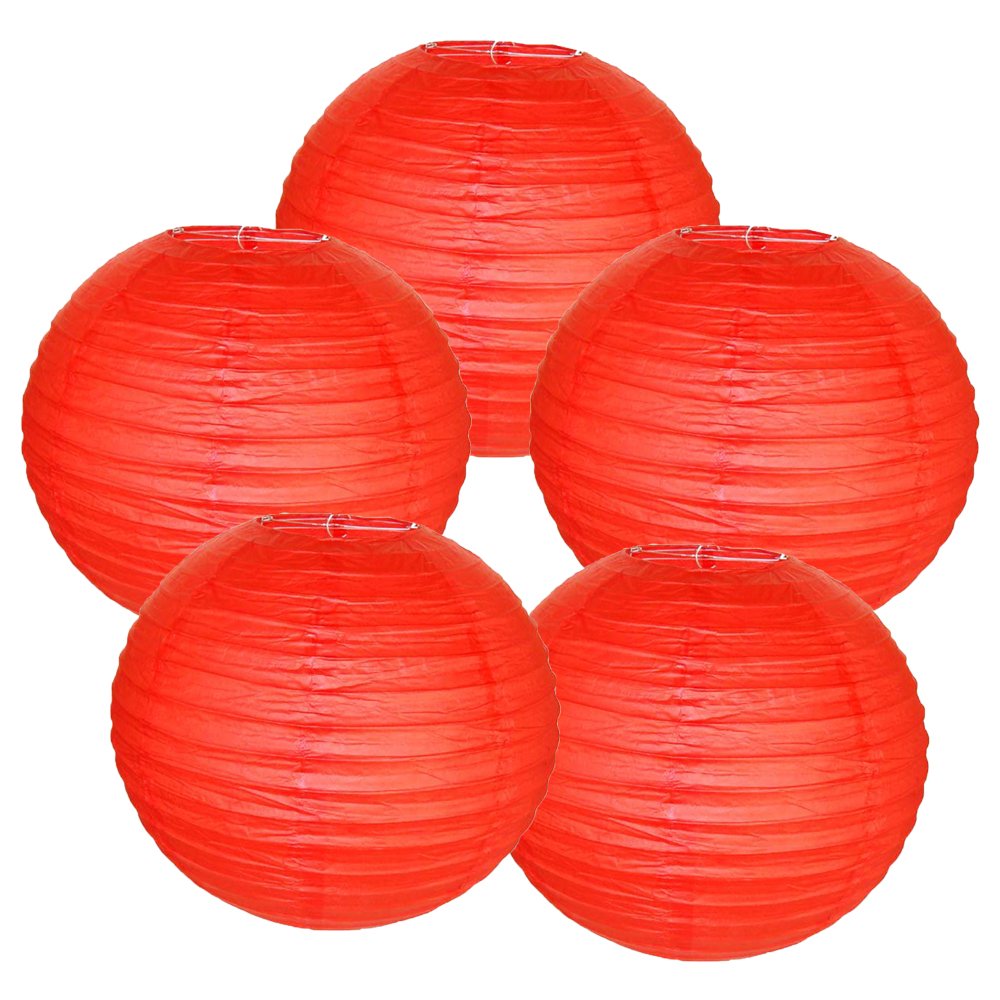 Just Artifacts 12" Red Paper Lanterns (Set of 5) Click for more
