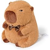 Ditucu Original Capybara Microwavable Weighted Stuffed Animal Heated Capibara Plush for Warmth Comfort Period Cramps Pain Plushies Toys Gifts for Kids Dark Brown 9 inch