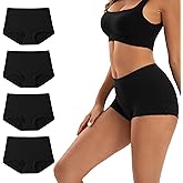 INNERSY Women's Cotton Boyshorts Underwear Soft Moisture Wicking Boxer Briefs 4-Pack