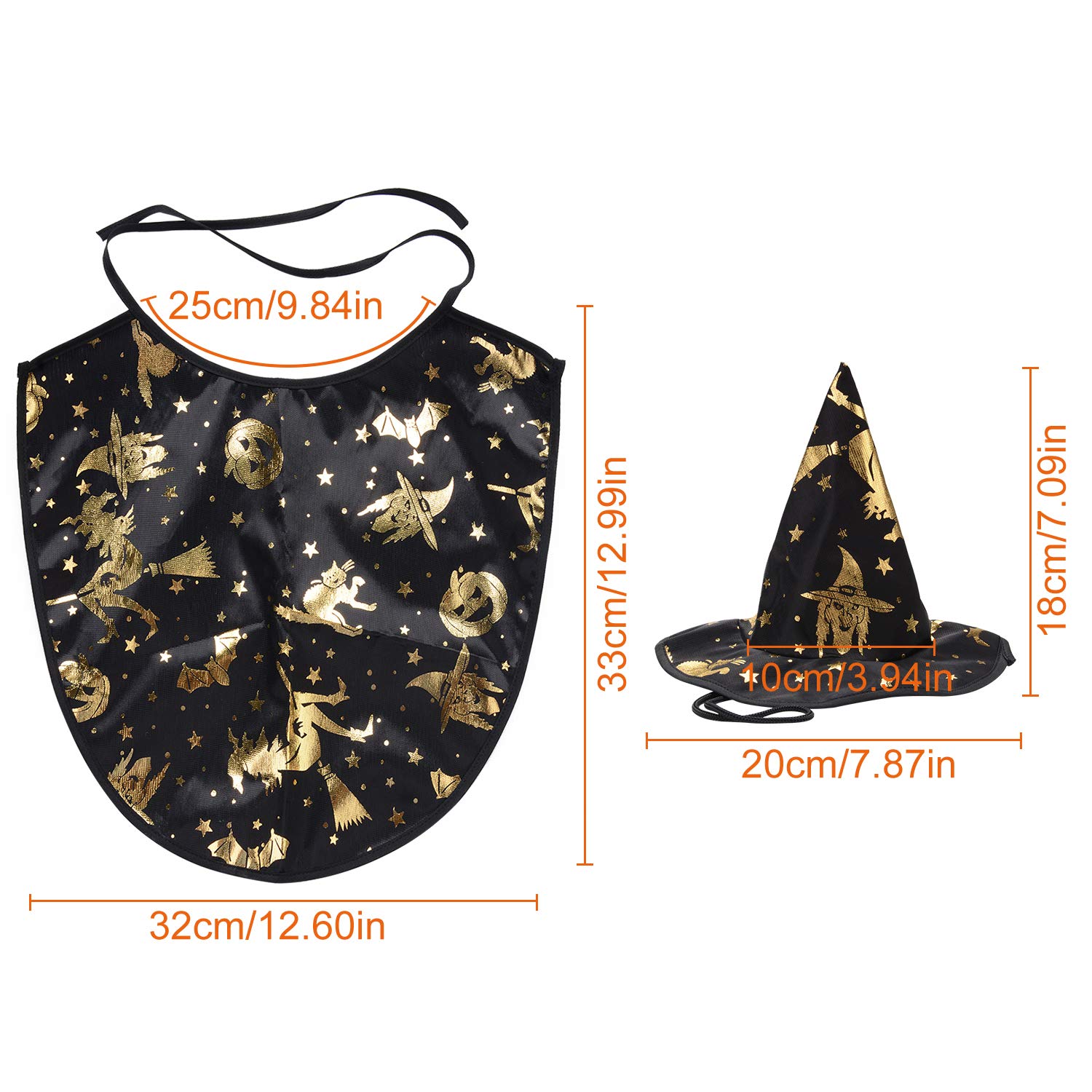 Legendog Dog Costume, Halloween Costumes for Small Dogs, Creative Dog Cape with Witch Hat, Halloween Pet Costume