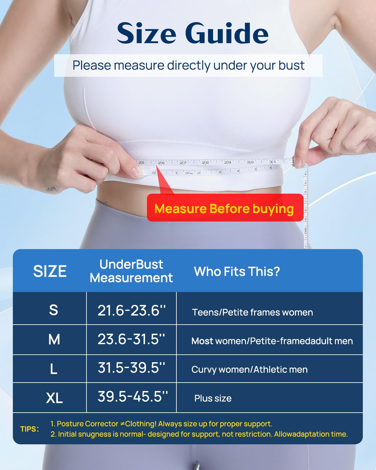 OFIR Revolutionary Upper Back Brace Posture Corrector for Women & Men, Effective Back Straightener Posture Corrector for Men, Support Shoulder Neck and Spine for Scoliosis, Hunchback, L(UnderBust 31.5-39.5
