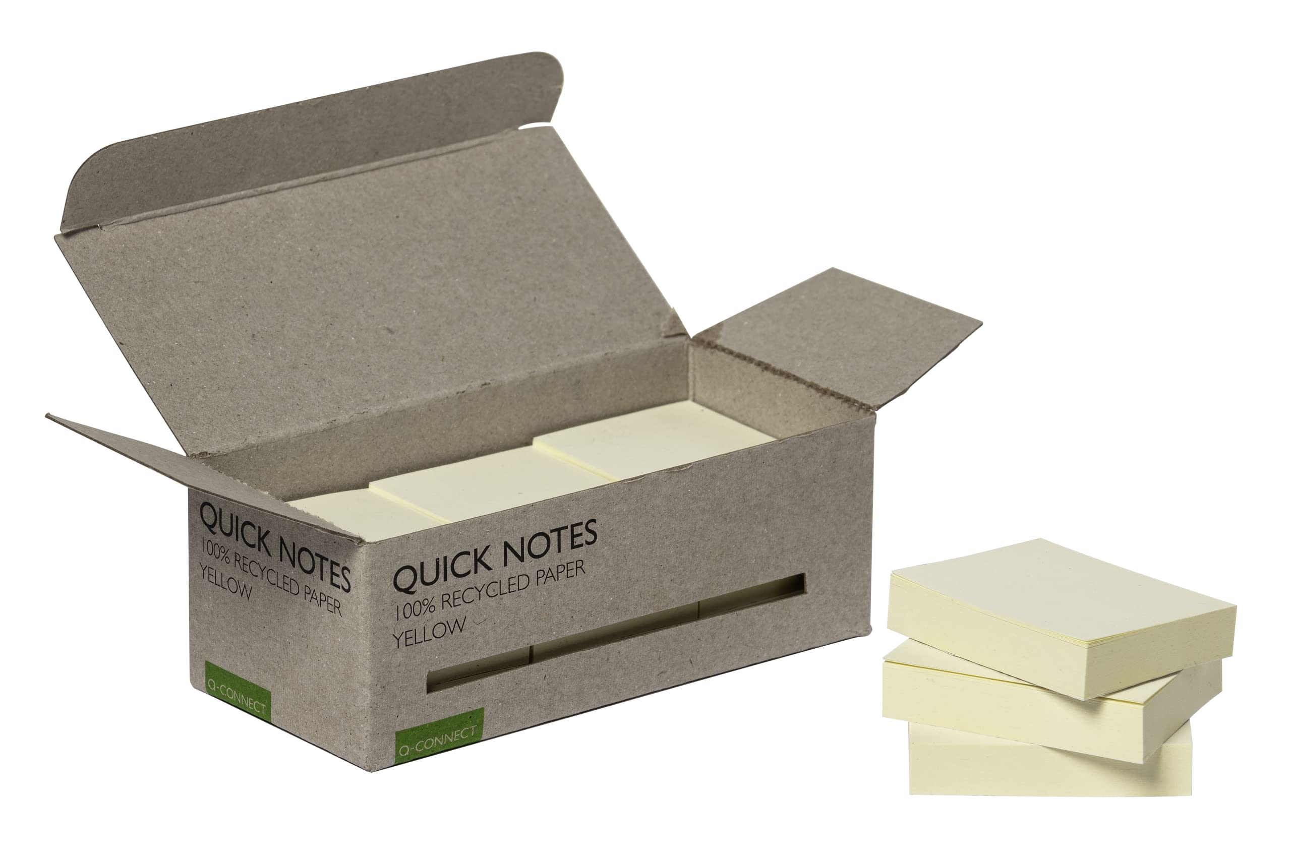 Q-Connect Recycled Notes 38x51mm Yellow (Pack of 12) KF17323