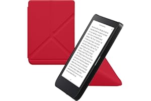 kwmobile Origami Case Compatible with Kobo Clara 2E / Tolino Shine 4 Case - Slim PU Leather Cover with Stand - Dark Pink Matte