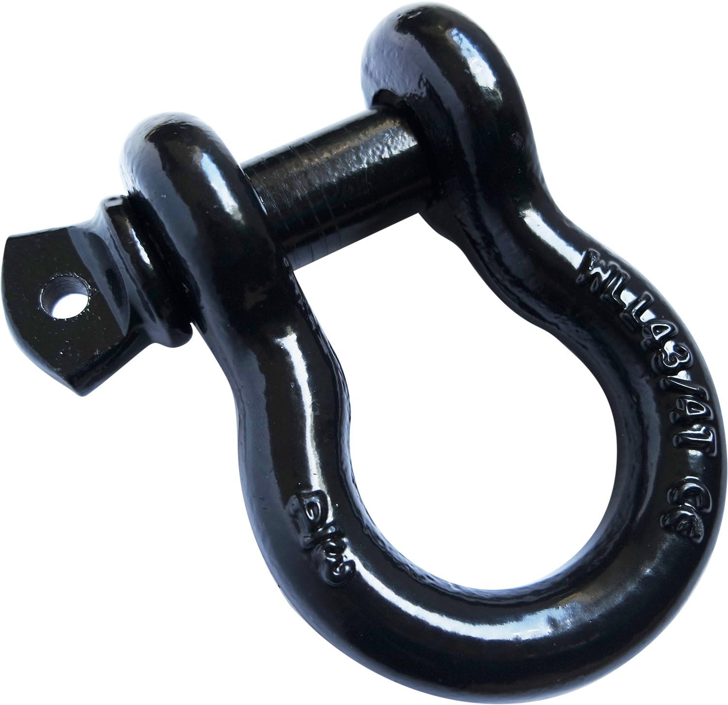 Titan Auto Heavy Duty 3/4" Steel Shackle for Towing, Off-Road Recovery, Hauling, Sailing (3/4" 1 Pack, Powder Coated Black)