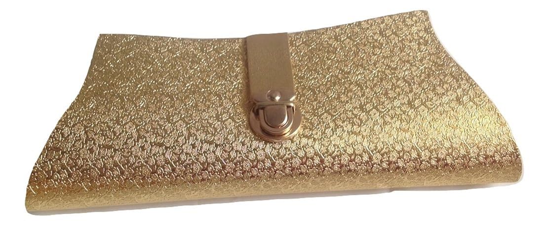womensky latest designer bridal/wedding/party golden clutch purse sling bag for women and girls - golden color