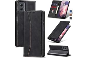 Jasonyu Flip Wallet Case for Moto G Power 5G (2024),Leather Magnetic Folio Cover with Card Holder,Kickstand - TPU Shockproof Durable Protective Phone Case,Black