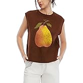 Moikrakki Cute Sweater Vest Women 2025 Crewneck Sleeveless Pattern Graphic Sweater Vest Pullover Sweaters Fall Tank Tops