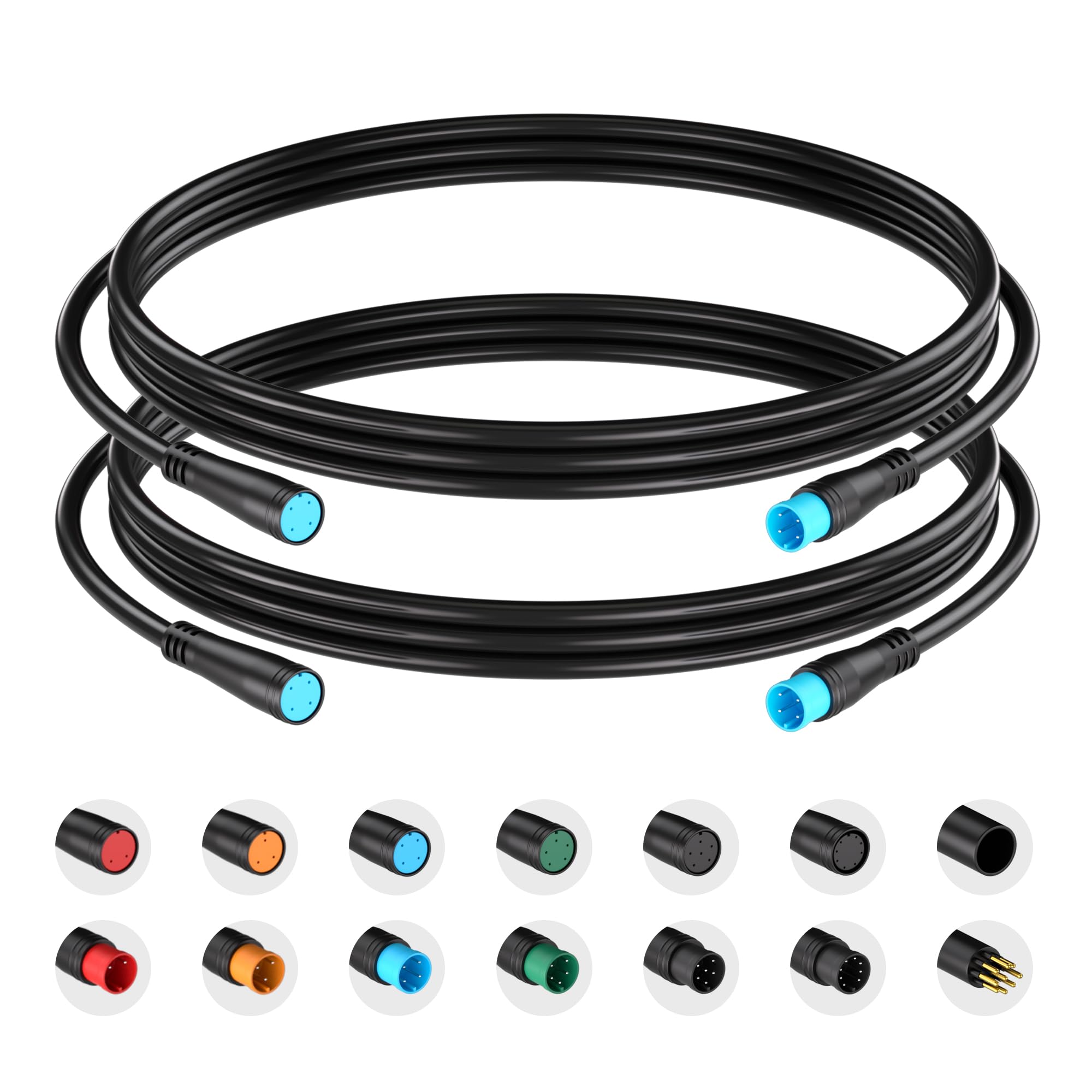 Photo 1 of baluoqi Extension Cable 2Pin/3Pin/4Pin/5Pin/6Pin/8Pin/9Pin Waterproof Plug Works for Electric Bicycle Light/Throttle/Ebrake/Display Ebike Parts Extend Cable (4pin 50cm)
