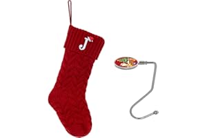 ZGCYSMHT Christmas Stockings Personalized Custom Initials 18 Inches Knitted Christmas Stockings with Letter Fireplace Hanging Monogram Xmas Stockings for Kids,Family Holiday Party Decoration（Red J）