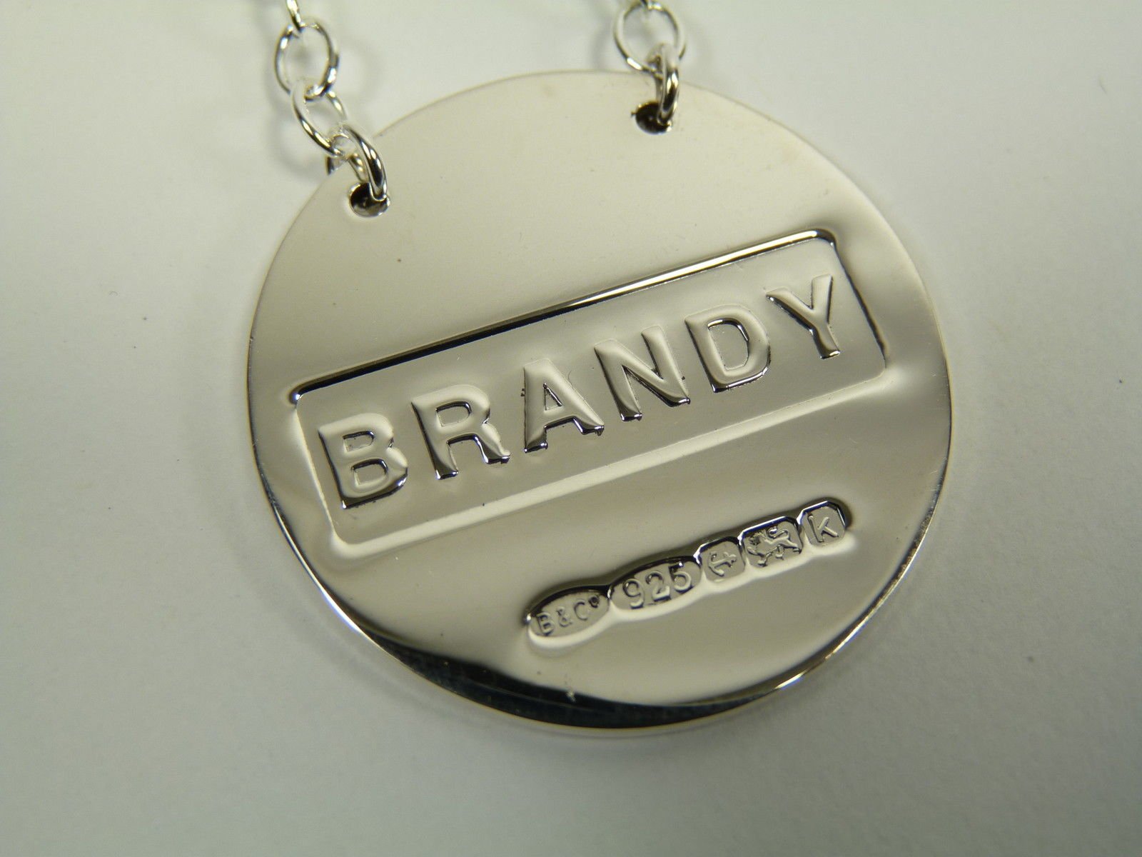 New Sterling Silver Round Decanter/Wine Label - Brandy - Boxed