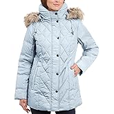LONDON FOG Womens Diamond Quilted Down Coat