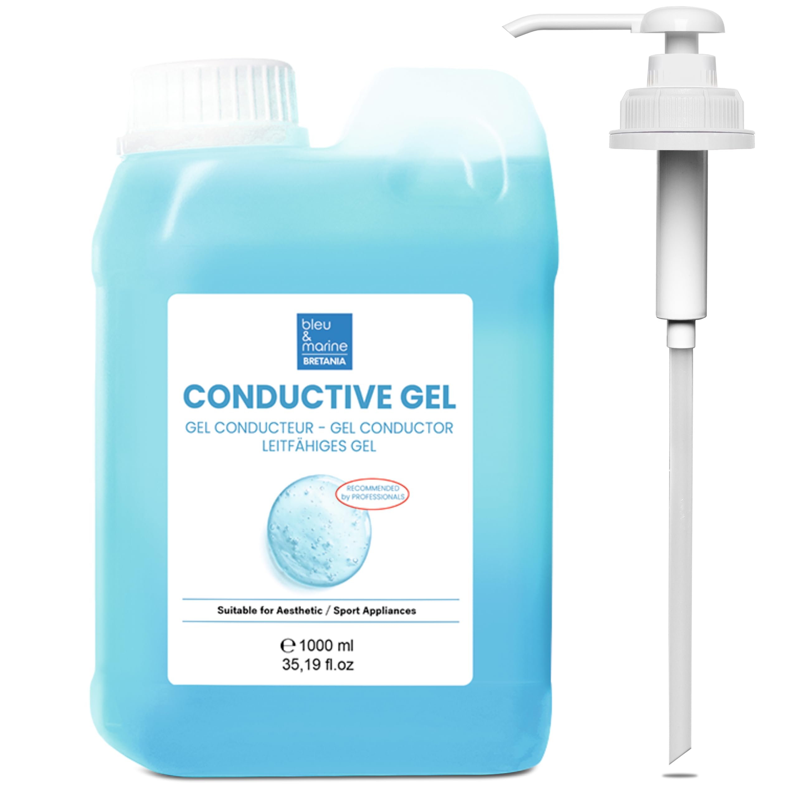 Conductive Gel - Professional Beauty Device Gel: Radio Frequency, Facial Microcurrent, Ultrasound, Electrodes, Cavitation, IPL Hair Removal, Laser - 1000 ml