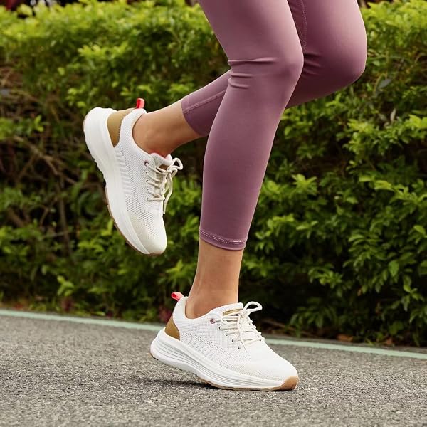 WOMEN’S ORTHOPEDIC WALKING SHOES WITH ARCH SUPPORT: ORTHOTIC SUPPORTIVE CASUAL SHOES FOR PLANTAR FASCIITIS, SOFT BREATHABLE FASHION SNEAKERS MESH FABRIC UPPER BEIGE SIZE 9.5