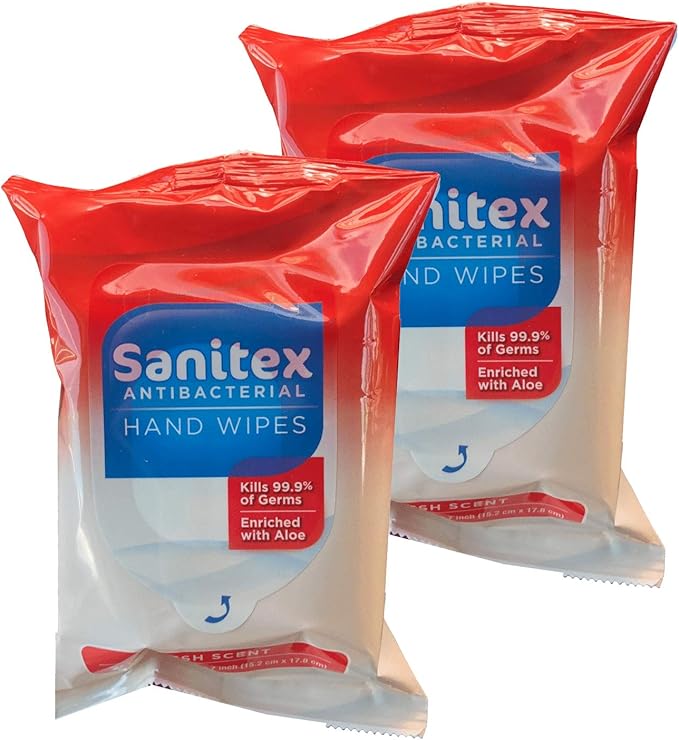 Sanitex Antibacterial Hand Wipes, Fresh Scent, Pack with