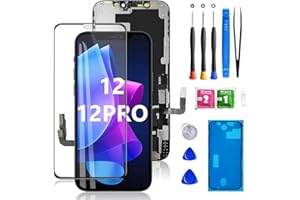 Mobkitfp for iPhone 12/12 Pro Screen Replacement 6.1 inch, 3D Touch LCD Screen Digitizer Front Display Assembly with Tempered Glass+Waterproof Seal+Repair Tools