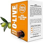 O-Live & Co. Extra Virgin Olive Oil - Bag-in-Box - 5L 169FlOz -Bulk - First Cold Pressed - Estate Grown and Bottled - Perfect for Salad Dressings, Marinades, Sauteing, Stir Frying, & Baking - NON-GMO - Kosher - Gluten Free