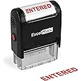 Entered - ExcelMark Self-Inking Rubber Stamp - A1539 Red Ink