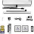 Olideauto Swing Door Operator Automatic for The Disabled,Commercial Smart WIFI Handicap Door Opener Wireless Olide-120B with Wireless Handicap Push Button&Receiver and DC12V 880lbs Electric Strike