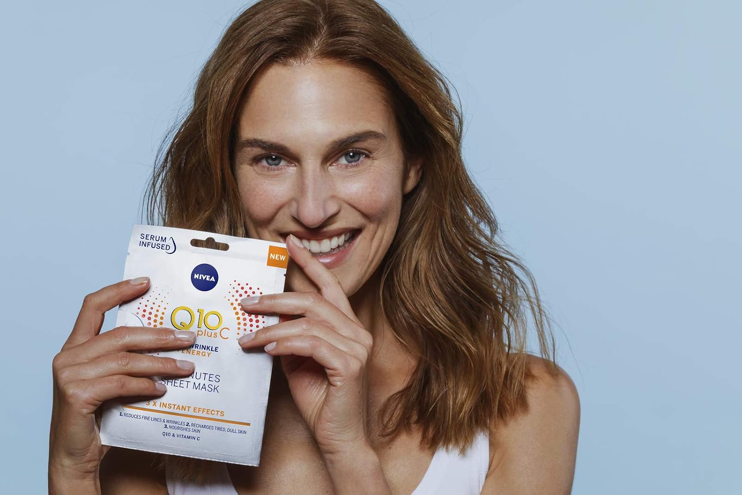 NIVEA Q10 + C Power Anti-Wrinkle + Energy Sheet Mask (1 Piece), Anti Ageing Moisturiser Mask with Vitamin C - Image 4