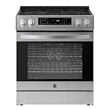 Kenmore 2296833 5.6 cu. ft. Front Control Electric Range Oven - True Convection with 5 Elements, Steam Clean Oven, Broil Function, Chrome Racks, Precision Set Controls, Large Window - Stainless Steel