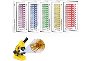 Ninyoon 60pcs Microscope Slides with Specimens for Kids – Kids Prepared Slides for Microscope, Animals Insects Plants Flowers