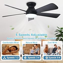 Depuley Modern Ceiling Fan with Light: 42-Inch