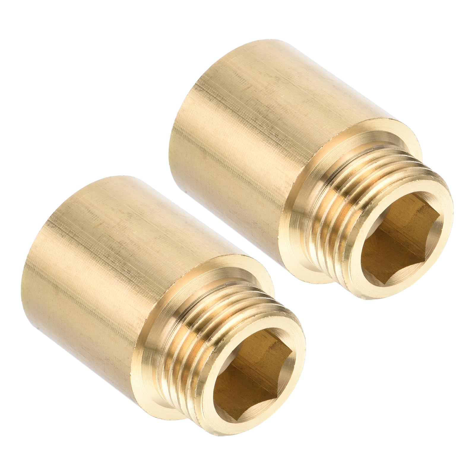 PATIKIL Shower Head Extension Arm, 2 Pack Brass G1/2 Male to Female Thread 36mm Length Pipe Fitting Shower Head Extender