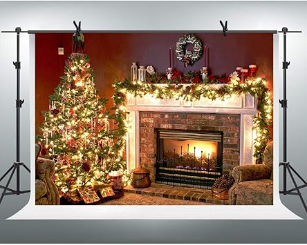 FHZON 3 x 2 m Navidad telón de fondo decoraciones de Navidad árboles de