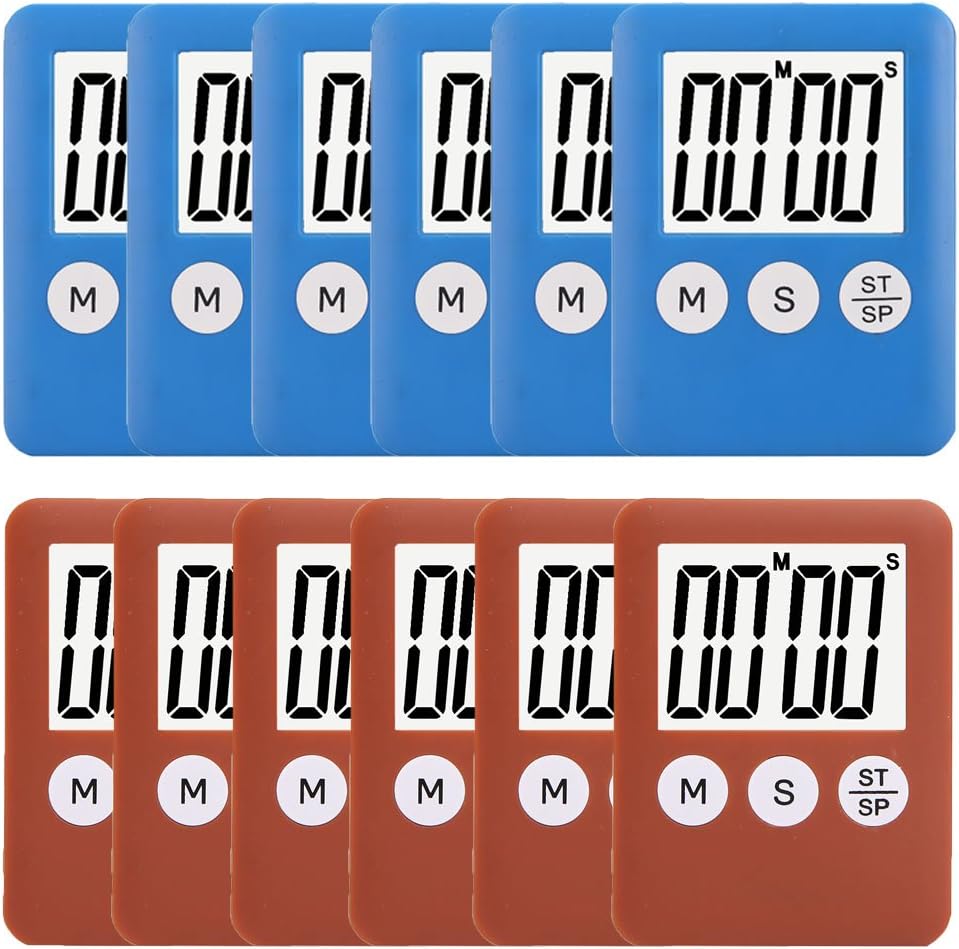 12 Pack Small Mini Digital Kitchen Timer Countdown