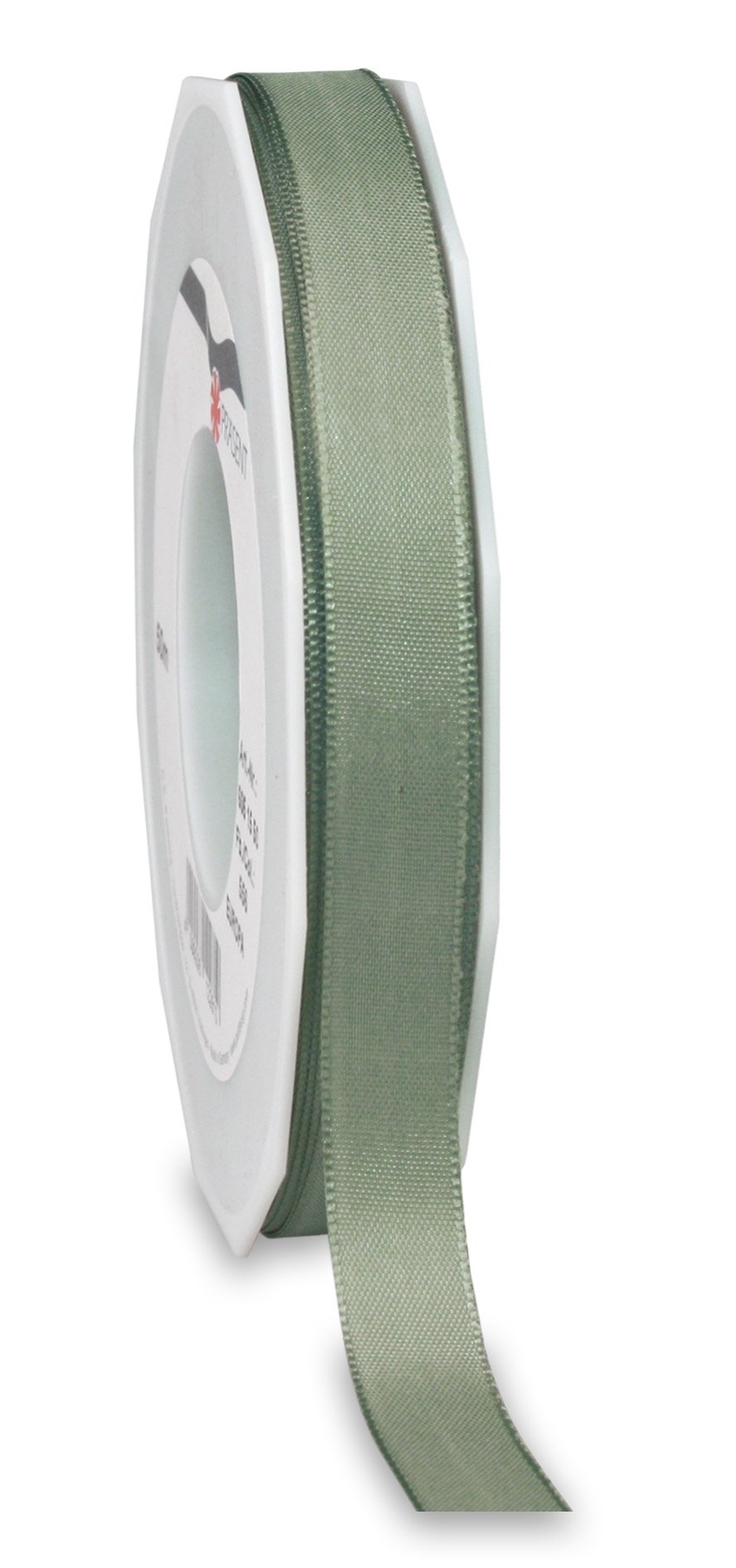 Präsent - Europa Taffeta Ribbon Old Green 15 mm width, 50 m length