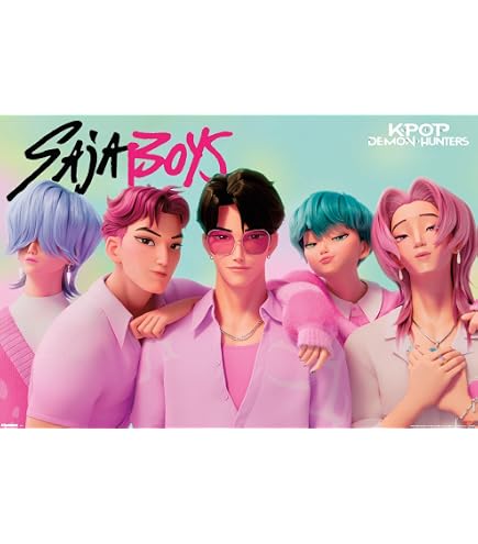 アイドル NAMTANFILM signposter Netflix KPop Demon Hunters (2025) - Saja Boys Wall Poster with