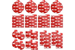 LUXIFY 3M Double Sided Tape Heavy Duty, 20PCS VHB 5952 Adhesive Pads - 1 in & 2 in Squares and Dots, 1x2 in Rectangles, Strong Hold Mounting Tape for Crafts, Photos, Home & Office Use