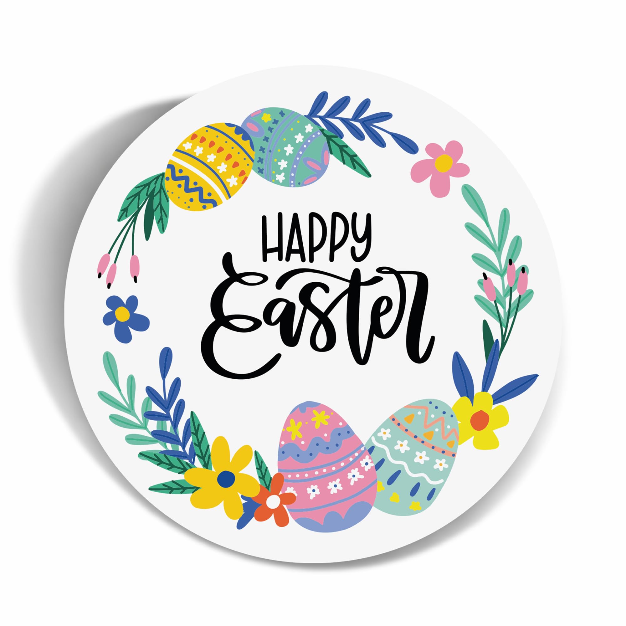 Pack of 180 Easter Eggs Decor Paper Labels, 37mm Self-adhesive Stickers, Multipack Stationery Craft Decorative Labels