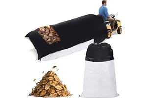 2025 Upgrated Large Lawn Tractor Leaf Bag Stitched with Tarp,Double-stitched at All Seams Resist Ripping,92.5''x53.2'' Leaf C