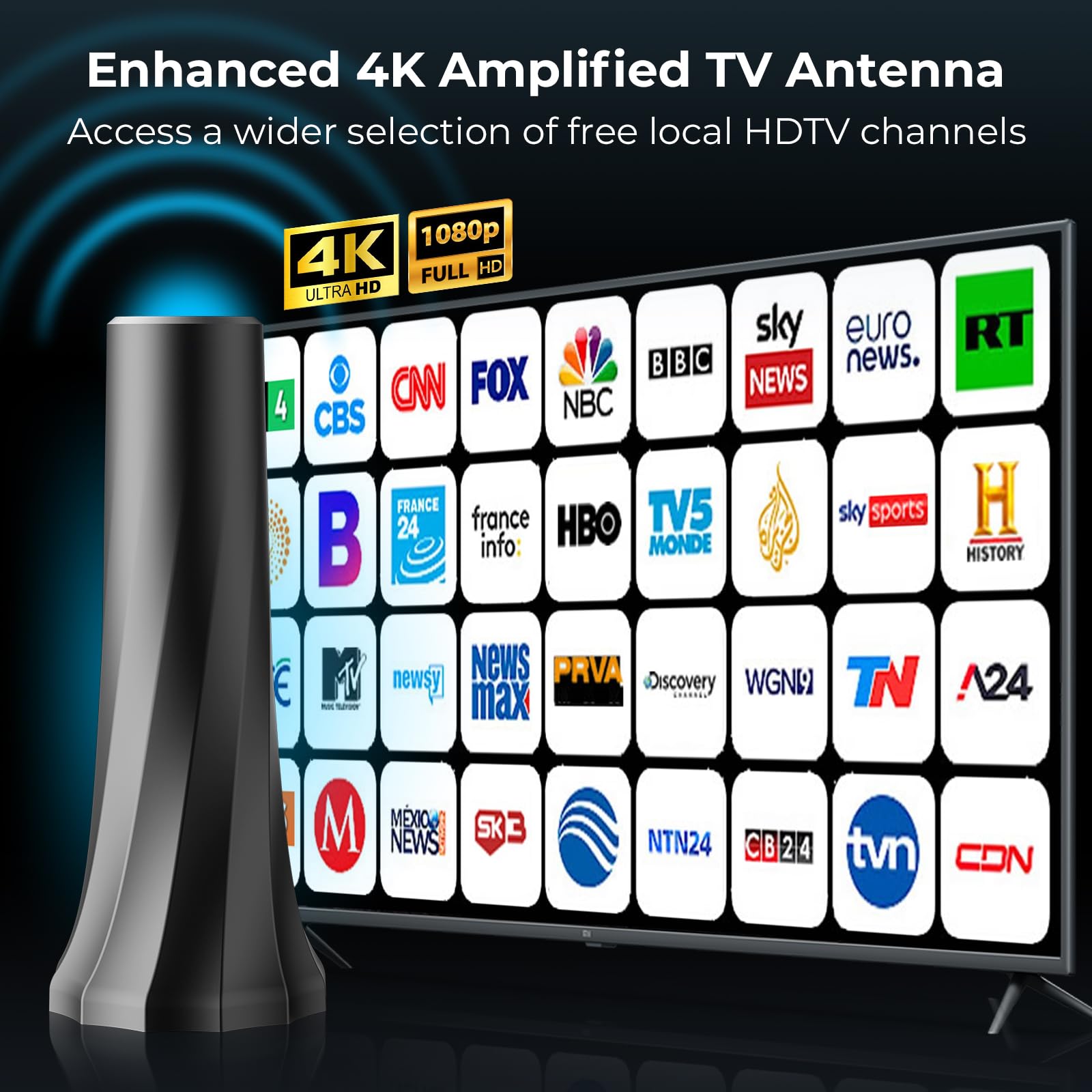 Condition photo showing New/Like New for 2026 upgraded tv antenna for smart tv, digital antenna for local channels