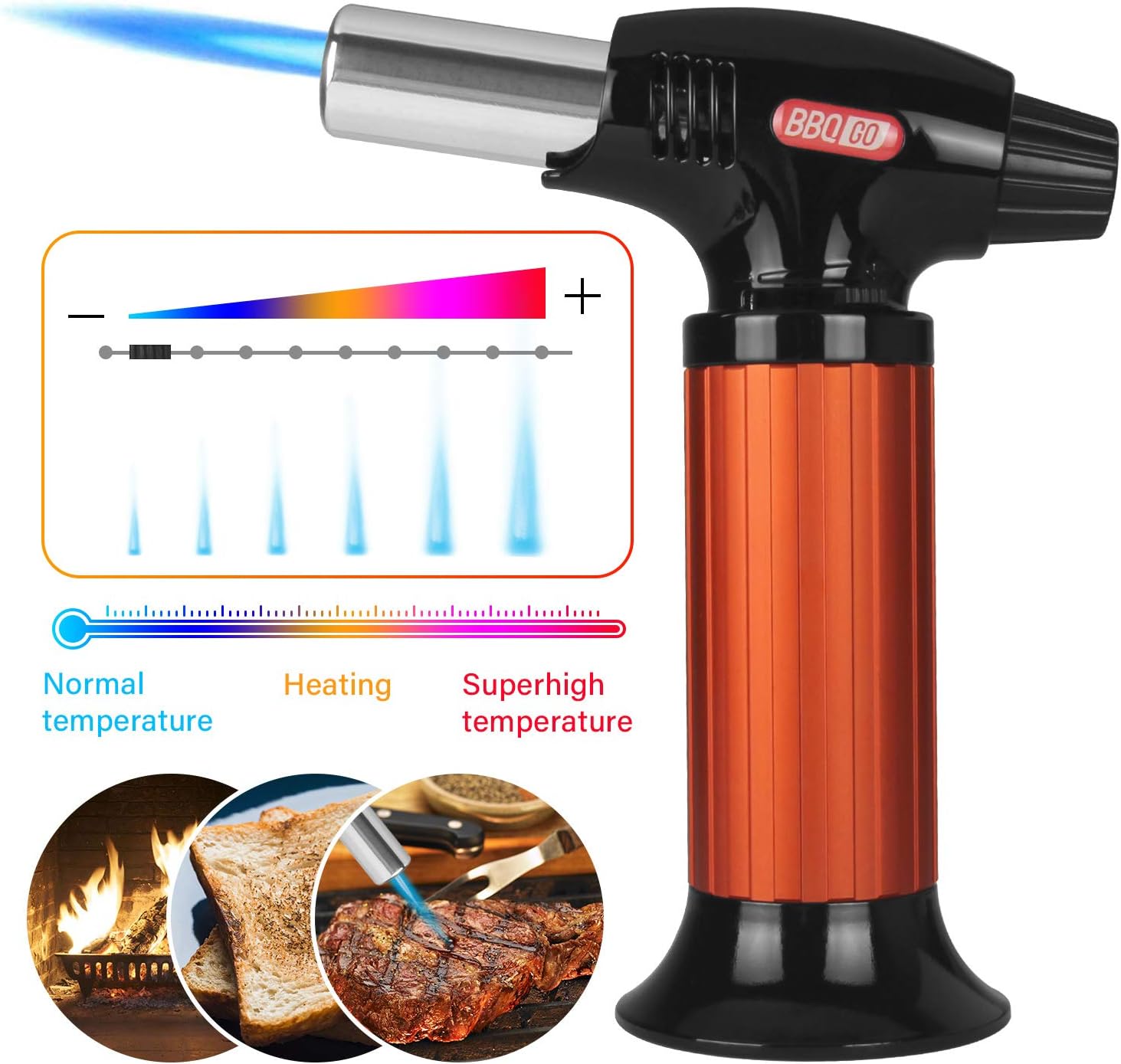 Inkbird Bunsenbrenner BG-KT01, Flambierbrenner Bunsenbrenner Küchen mit Sicherheitsschloss, Küchenbrenner für Creme Brulee Gebäck Desserts