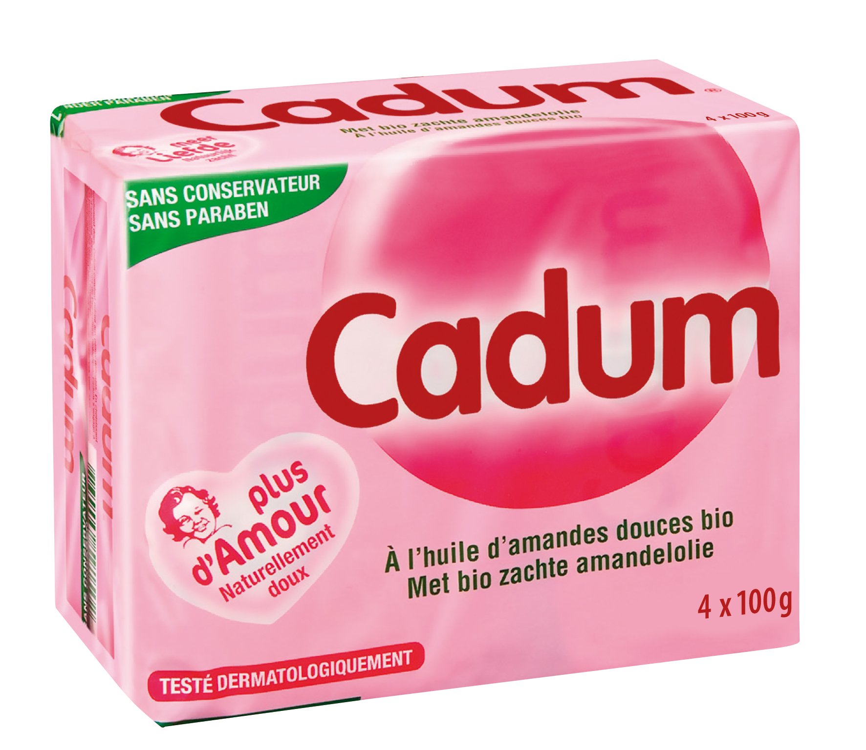 Cadum Sweet Almond Solid Soap, 4 x 100 g