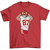 Travis Kelce Heart Celebration Football T-Shirt