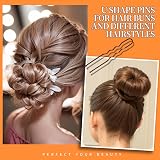 Teenitor 300pcs Bobby Pins Kit Brown Hair Pins Bun Pins Hair Bands 2in 2.75in view 2