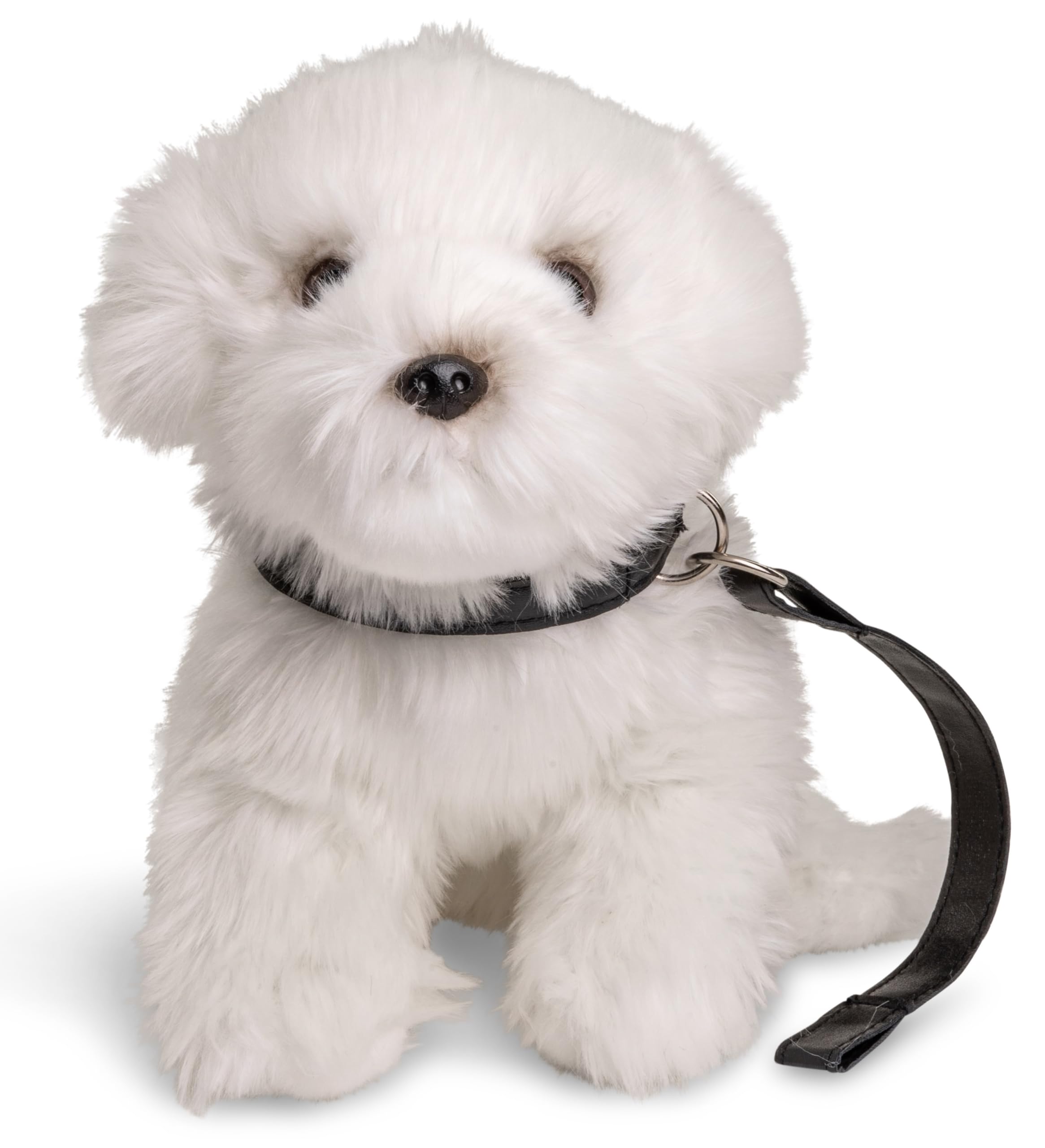 Uni-Toys - Maltese (with lead) - 26 cm (length) - plush dog, pet - plush toy, cuddly toy